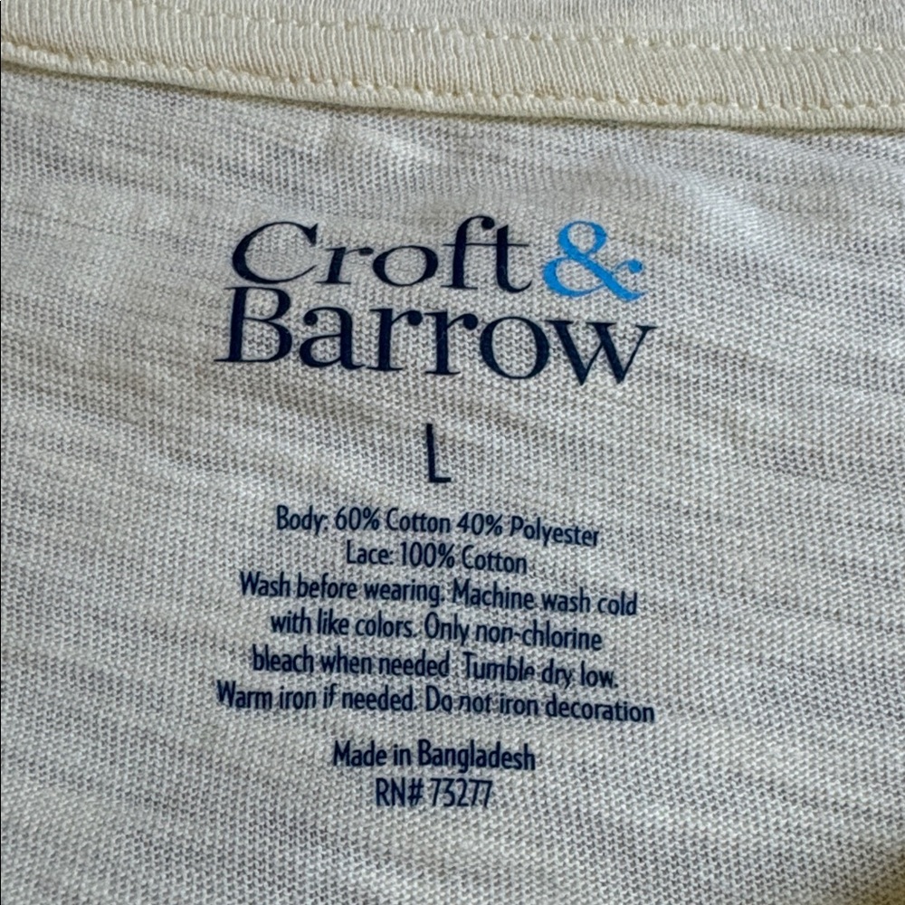 Croft & Barrow Light Yellow Long Sleeve Top - Picture 2 of 3
